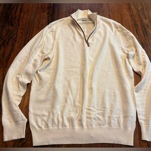 Collars & Co. Luxury Touch Cotton and Cashmere Quarter Zip Sweater